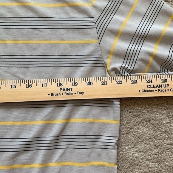 Calvin Klein Golf grey and yellow stripe polo top - Picture 7 of 10